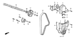 Diagram for Honda CRX Timing Belt Tensioner - 14510-PM7-003