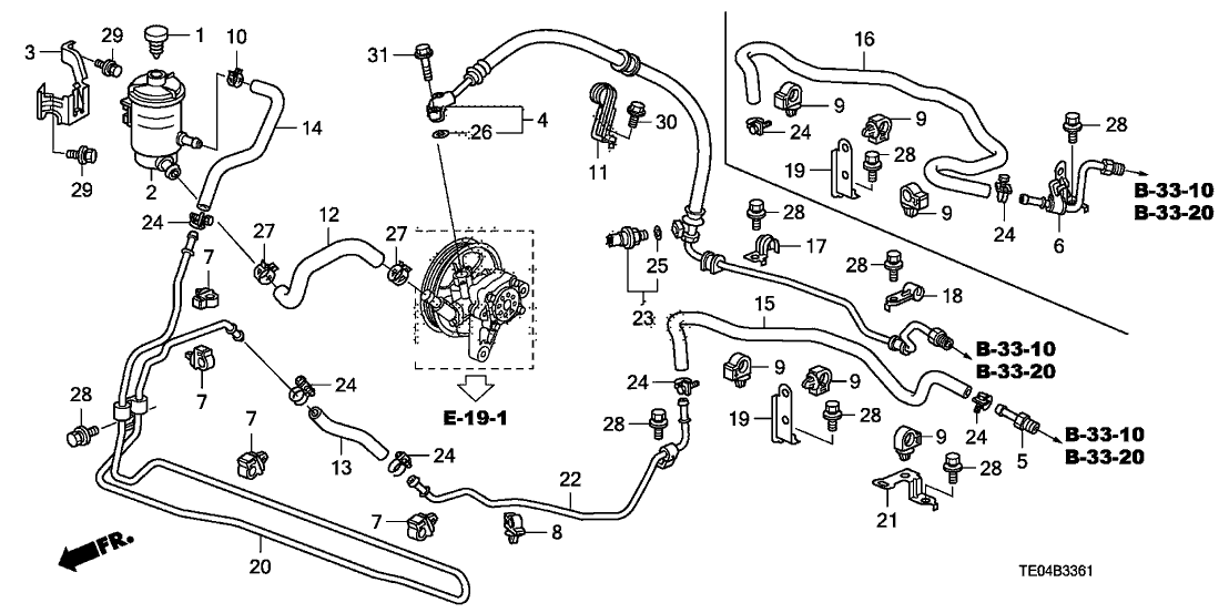 53734TE1A01 Genuine Honda Hose, Power Steering Return