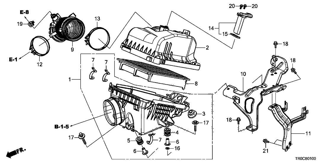 17220-R1A-A01 - Genuine Honda Element Assy., Air Cleaner