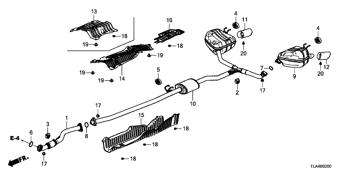 18307TLBA54 Genuine Honda Muffler, Exhuast