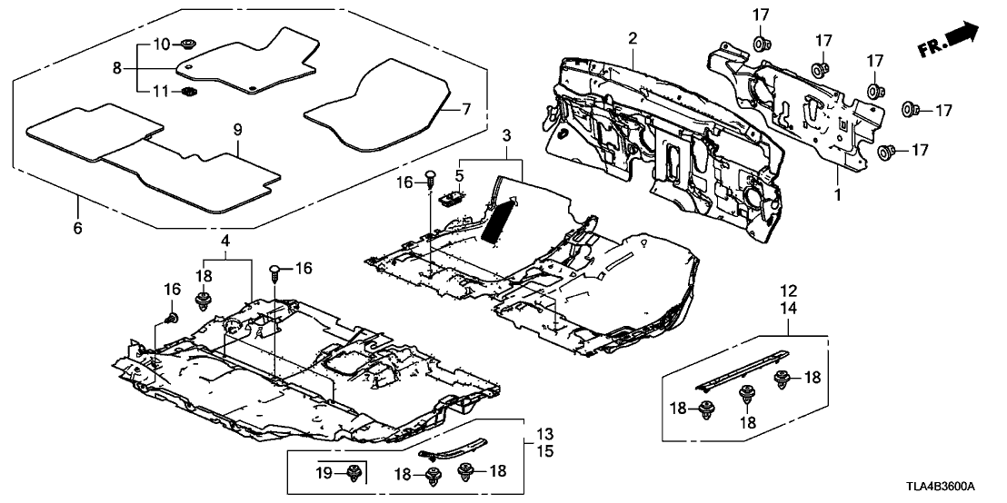 83600 Tla A01za Genuine Honda Floor Mat Set Nh900l