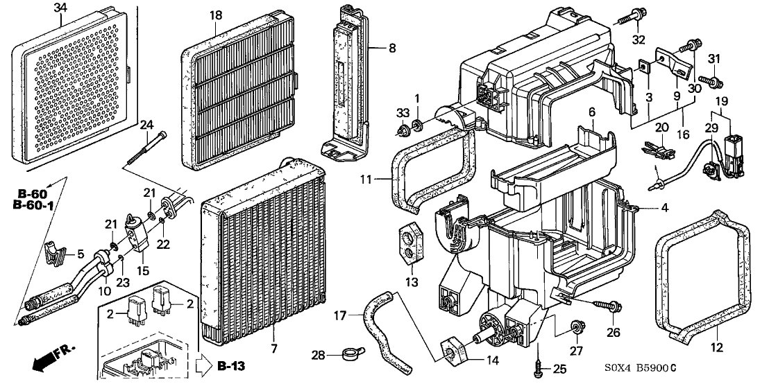 80290 S0x A01 Genuine Honda Filter Assy