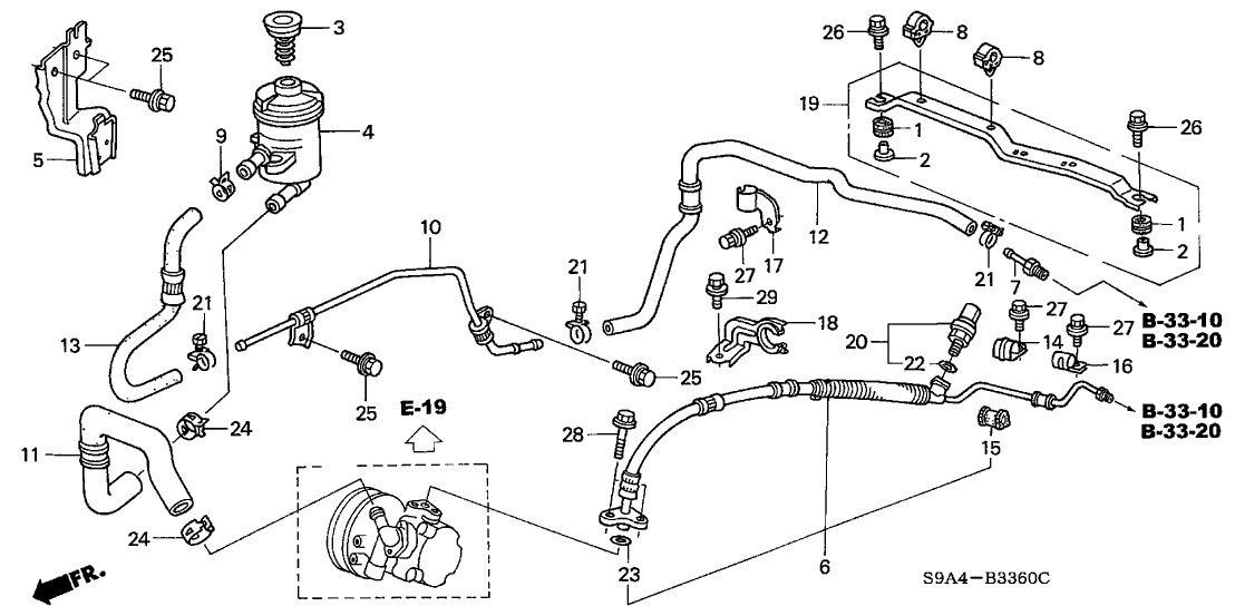 53732S9AA01 Genuine Honda Hose, Power Steering Return