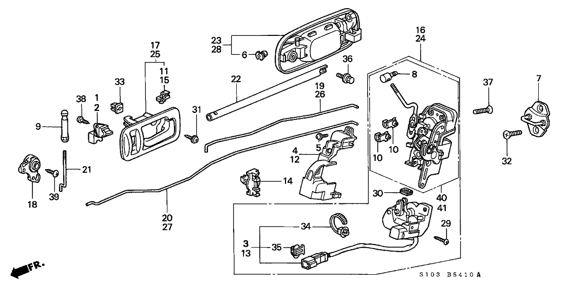 72650-S10-J11 - Genuine Honda Lock Assy., L. RR. Door 2001 cr v door wiring diagram 