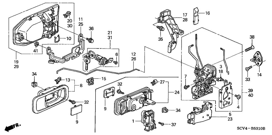 72152-SCV-A01 - Genuine Honda Lock Assy., L. FR. Door