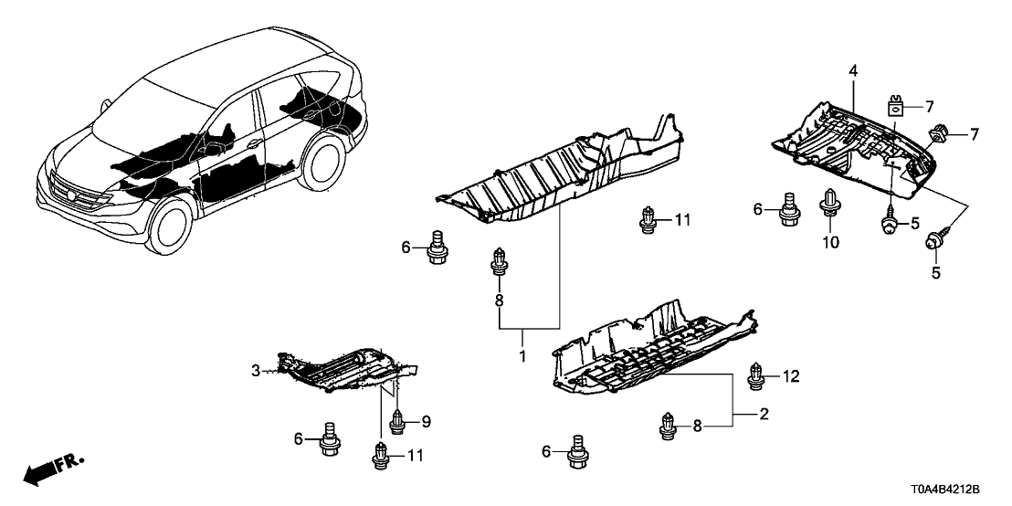 74640T0AA00 Genuine Honda Under Cover Assy