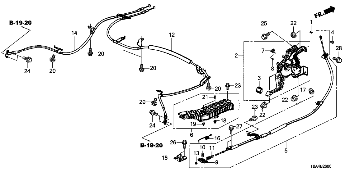 47100T0AA71 Genuine Honda Pedal Assy., Foot Parking Brake