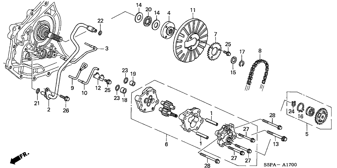 25165-PLY-003 - Genuine Honda Chain, Oil Pump Drive