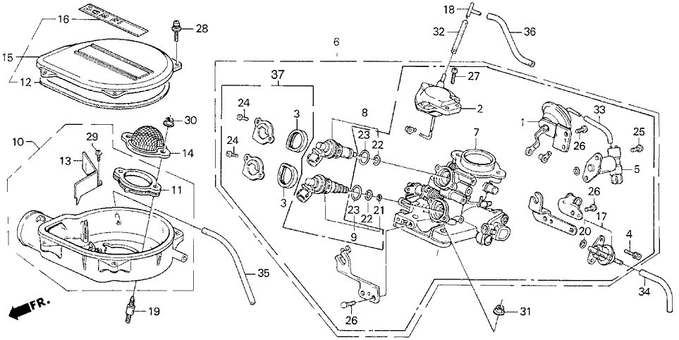 1989 Honda Civic 3 Door DX KA 4AT Throttle Body - Honda Parts Now