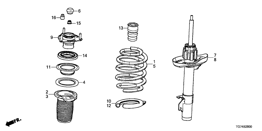 51726-TZ5-A01 - Genuine Honda Bearing, FR. Shock Absorber Mount