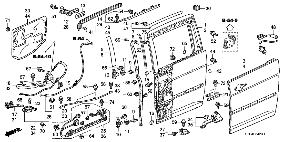 74380SHJA01 Genuine Honda Cable, Slide Door Stopper Sensor