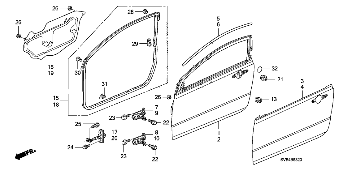 91568-SEP-003 - Genuine Honda Clip, Door Weatherstrip