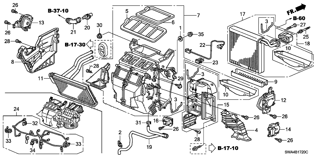 Swa A Genuine Honda Motor Assy Air Mix Driver Side