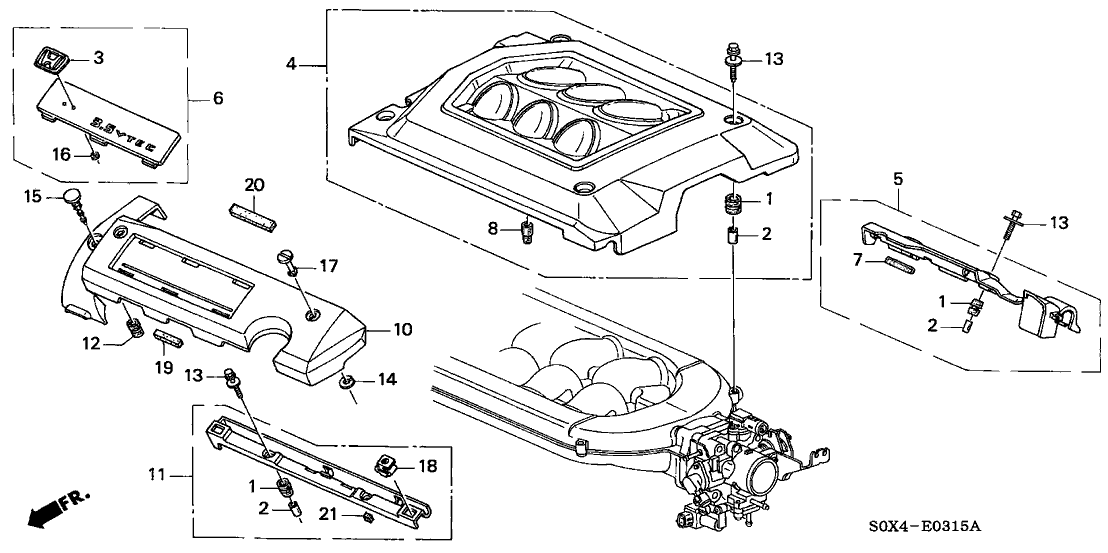 2001 Honda Odyssey 5 Door LX KA 4AT Intake Manifold Cover