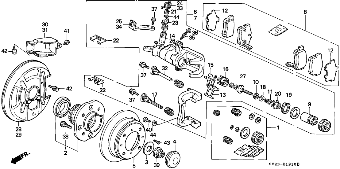 1995 Honda Accord 2 Door EX KA 5MT Rear Brake (Disk) (Nissin)