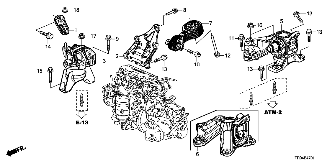 2012 Honda Civic 4 Door EX KA 5AT Engine Mounts Honda Parts Now