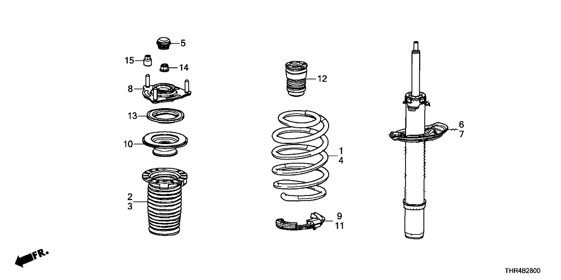 51670-THR-A01 - Genuine Honda Rubber, FR. Shock Absorber Mounting