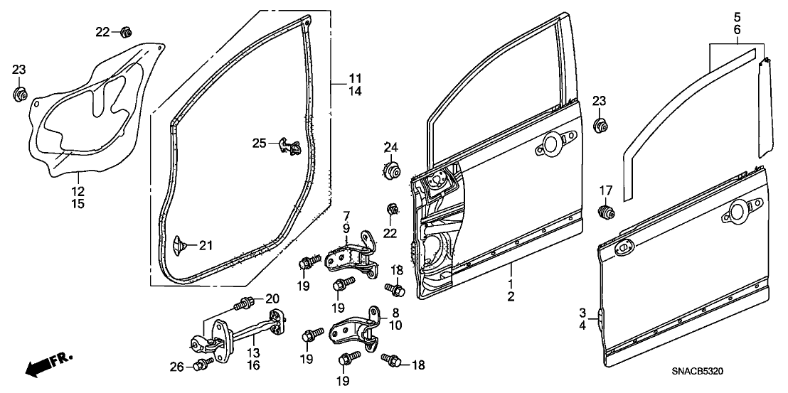 2011 Honda Civic 4 Door Lx Ka 5at Front Door Panels