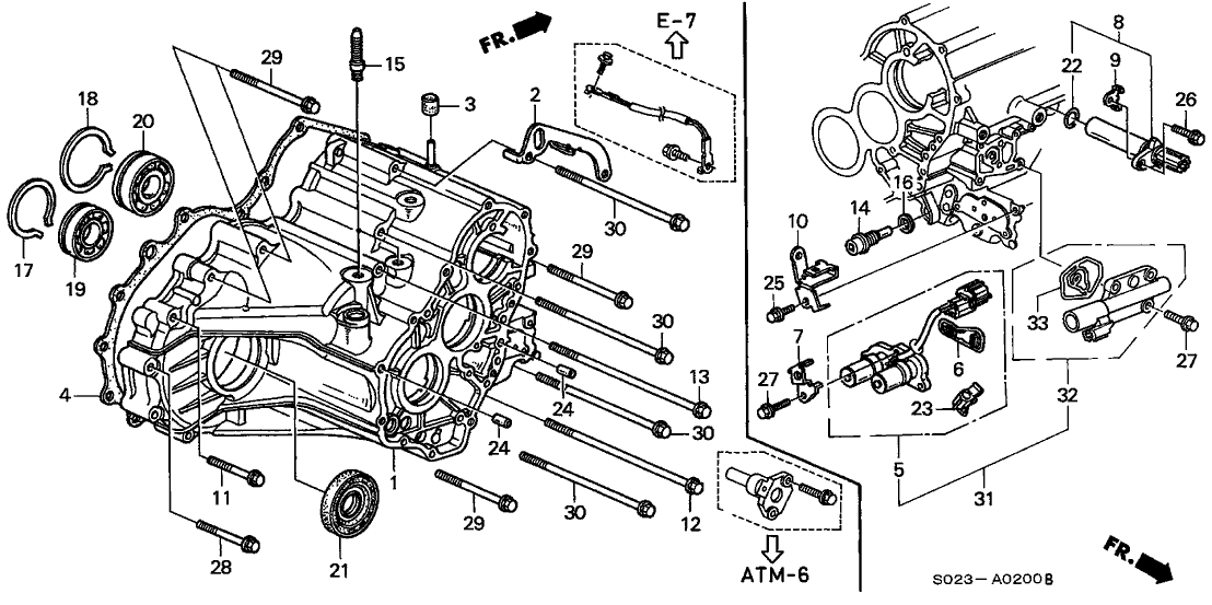 2000 Honda Civic 2 Door EX KA 4AT AT Transmission Housing (A4RA)