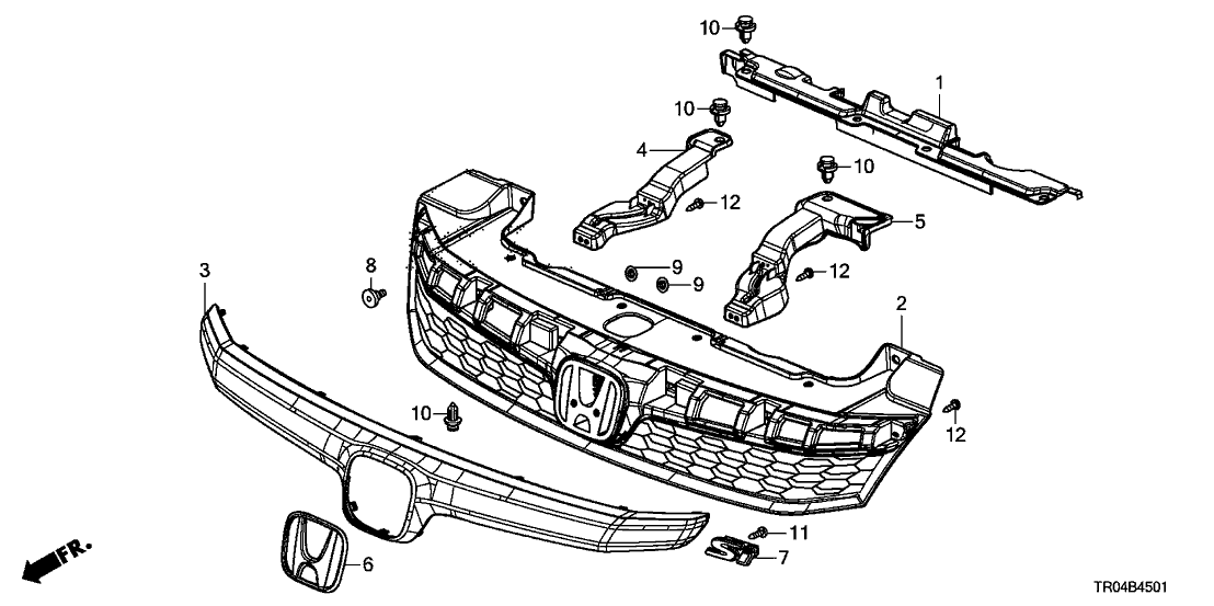 Tr A Genuine Honda Stay L Fr Grille