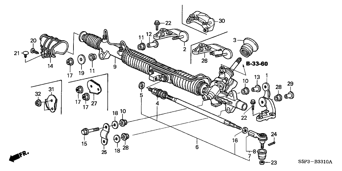 53521-S5A-003 - Genuine Honda Tie Rod Sub-Assy.