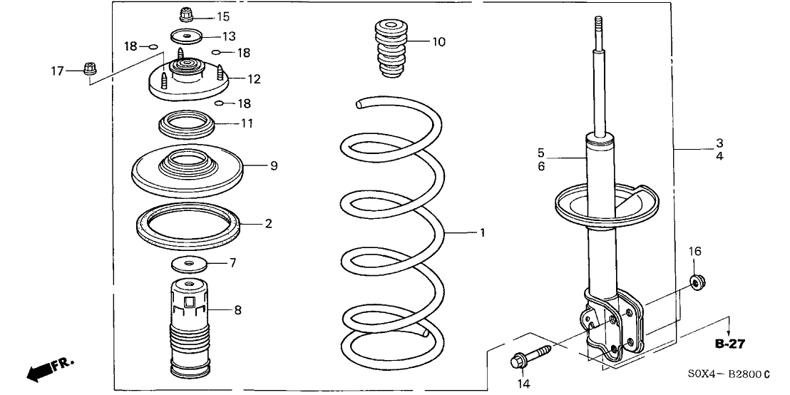 51726-S3V-A01 - Genuine Honda Bearing, Shock Absorber Mounting