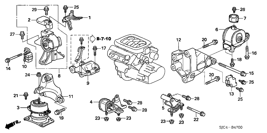 Sjc A Genuine Honda Rubber Assy Transmission Mounting