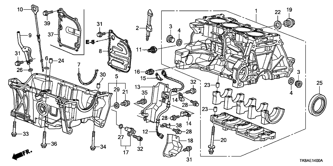 2013 Honda Fit 5 Door FIT (SAYAMA PLANT) KA 5AT Cylinder Block - Oil Pan