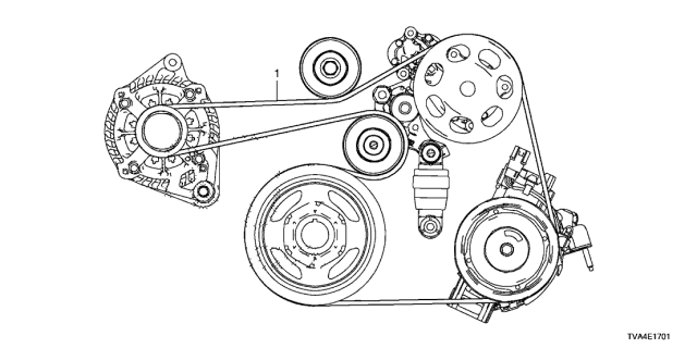 31110-6B2-A01 - Genuine Honda Belt, Alternator