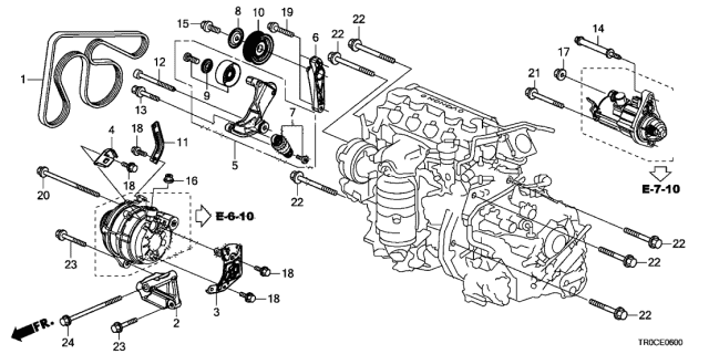 31189-R0A-015 - Genuine Honda Pulley Set, Tensioner