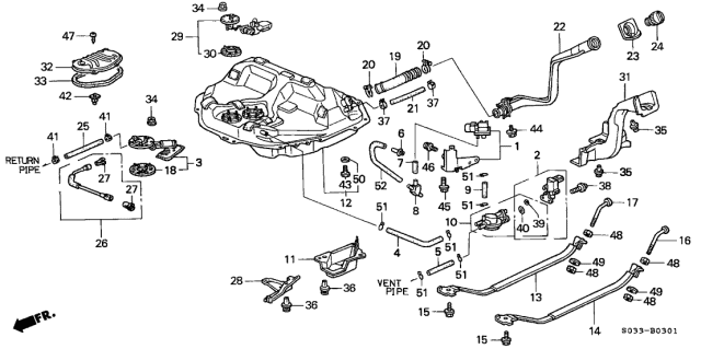 Fuel Tank - 1998 Honda Civic 3 Door DX KA 4AT