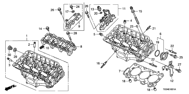 Front Cylinder Head (V6) - 2008 Honda Accord 2 Door EXL-V6 KA 5AT