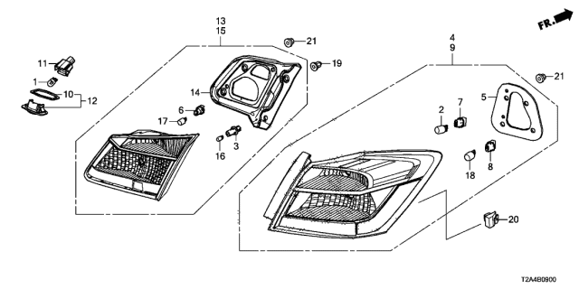 90650-t2a-003 - Genuine Honda Clip,rr Combi Lt