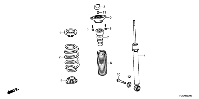 52670-TET-H01 - Genuine Honda Rubber, RR. Shock Absorber Mounting