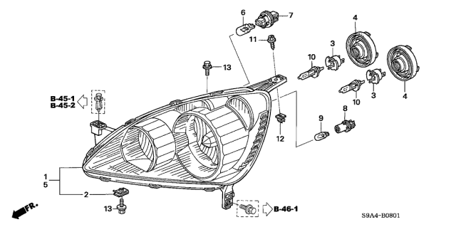 2005 Honda Cr-v Headlight Bulb