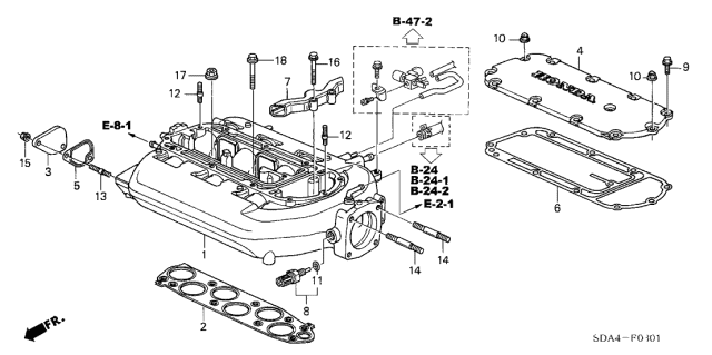 Intake Manifold (V6) - 2004 Honda Accord 4 Door EX (V6) KA 5AT