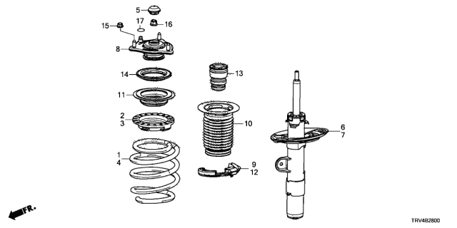 51611-TRV-A01 - Genuine Honda Damper Unit, Front Right