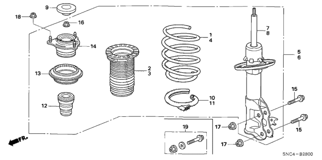 Front Shock Absorber - 2009 Honda Civic 4 Door MX (HYBRID) KA CVT