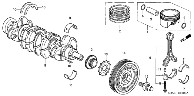 13810-RRA-A02 - Genuine Honda Pulley, Crankshaft