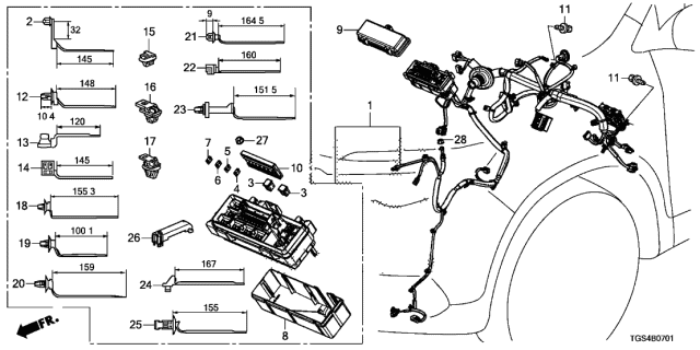 38231-TG7-A01 - Genuine Honda Cover, Sub-Fuse Box (Lower)