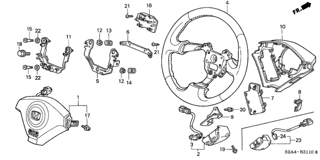 Steering Wheel (SRS) - 2000 Honda S2000 2 Door S2000 KA 6MT