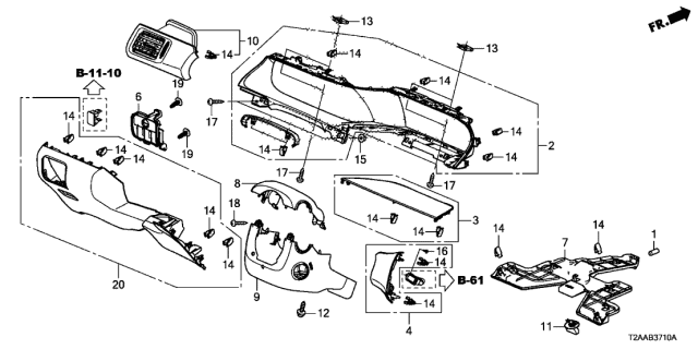 77301-t2f-a01za - Genuine Honda Door Lwr Co*yr449l*