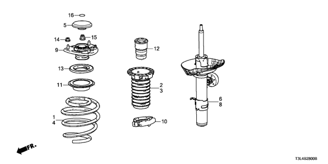 Front Shock Absorber - 2014 Honda Accord 2 Door EX-LV6 KA 6AT