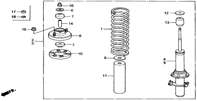 51606-SH1-A01 - Genuine Honda Shock Absorber Unit, Left Front