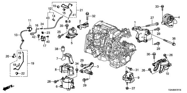 Engine Mounts (L4) (CVT) - 2015 Honda Accord 4 Door EX-L KA CVT