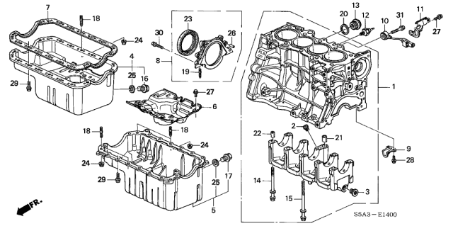 Cylinder Block - Oil Pan - 2002 Honda Civic 4 Door EX KA 4AT