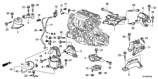 Engine Mounts (L4) - 2012 Honda Accord 2 Door LX-S KA 5MT