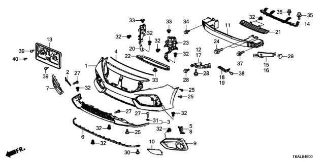 Tba A50 Genuine Honda Box L Fr Bumper Pp