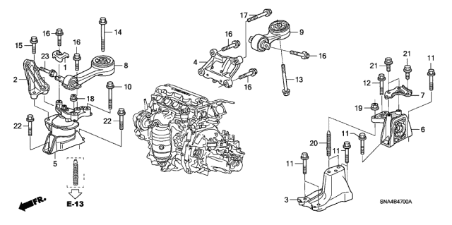 Engine Mounts (1.8L) - 2006 Honda Civic 4 Door LX KA 5MT