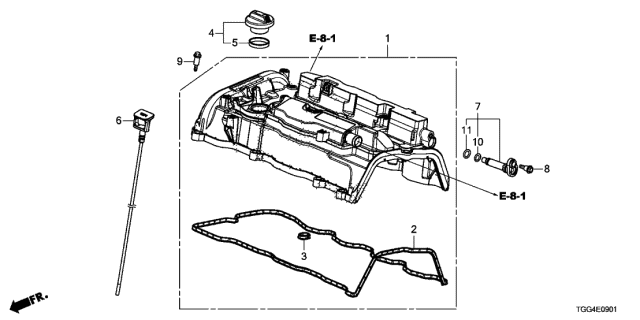 17130-RPY-G01 - Genuine Honda Valve Assembly, Pcv